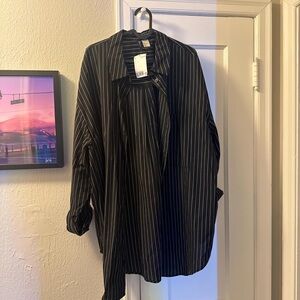 H&M Black Striped Men's Shirt